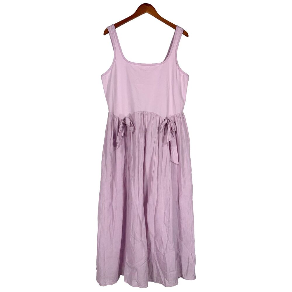 aerie Lavender Tie-Waist Midi Dress